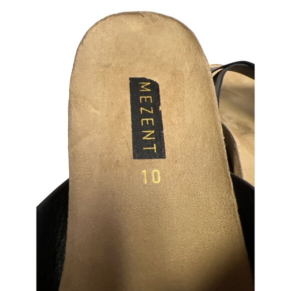 Mezent Women's Sandals Espadrilles Cork Footbed Black Platform Size 10 NEW - Picture 10 of 11